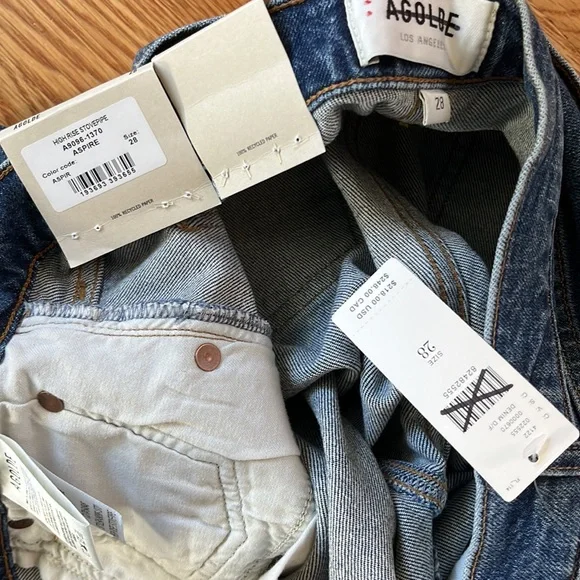 AGolde High Rise Stovepipe Jeans Size 28 NWT